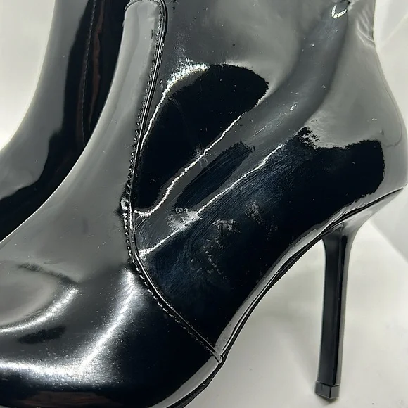 Zara NWT Shiny Black Stiletto Heel Ankle Booties Boots Shoes **Sz 40/US 9**🔥🔥 - Picture 8 of 9